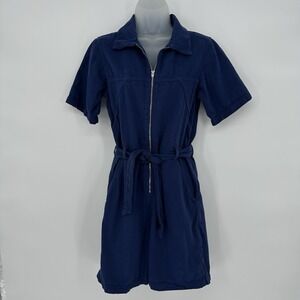 Reformation Jeans Women's Navy Blue Romper‎ Jumpsuit Size 0 100% Cotton Denim